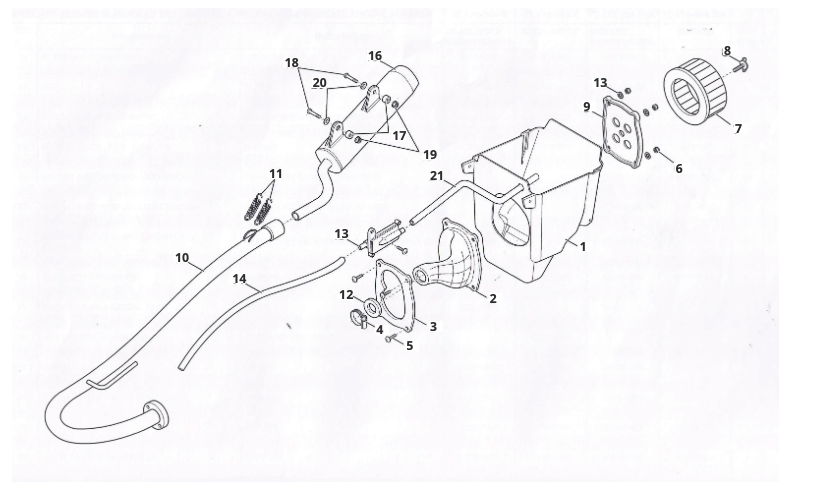 VNDQ1LbLEt_7 - échappement : admission (CABALLERO 125-200 LIQUID COOLED MY 2008 : 2009 - REGOLARITà - MOTARD).png